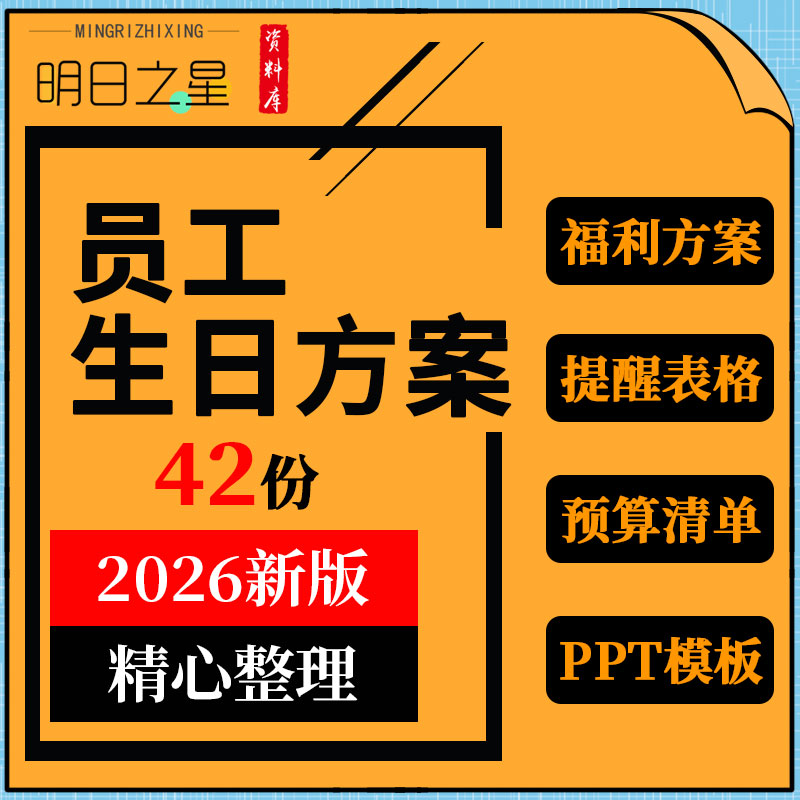 企业公司员工生日会主持词活动流程策划福利方案提醒预算清单表格