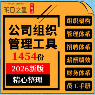 企业公司组织管理架构财务管理薪酬绩效培训体系员工手册合同协议