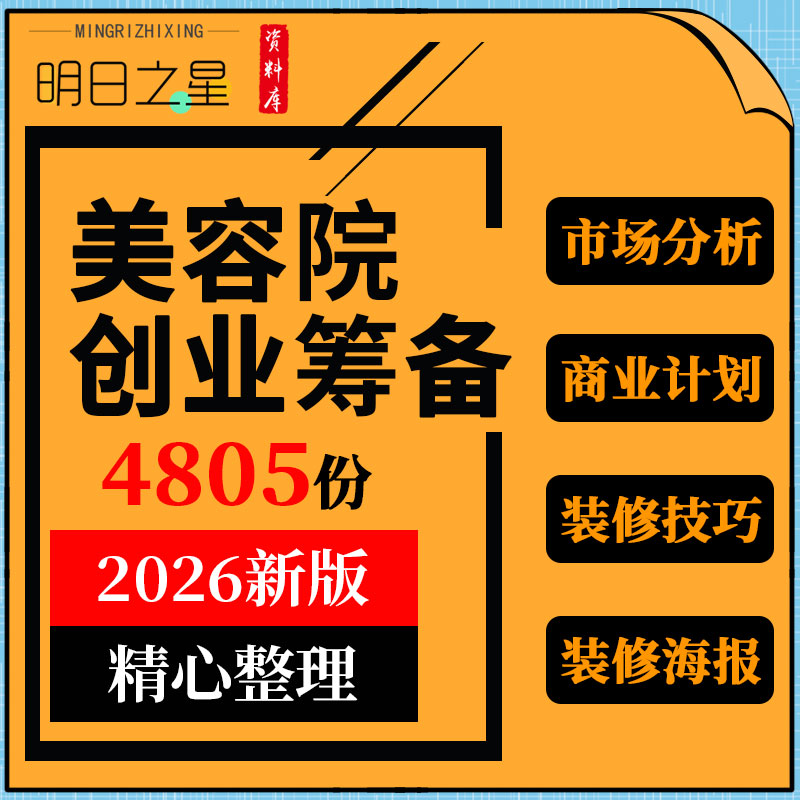美容院会所创业开店前期筹备市场分析研究报告商业计划选址装修图