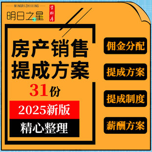 房地产公司销售经纪人员工薪酬佣金分配提成制度方案绩效考核资料