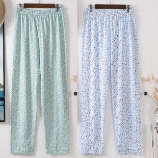 女夏款 妈妈秋装 200斤中老年全棉睡裤 加肥大码 婆婆纯棉家居服 长裤