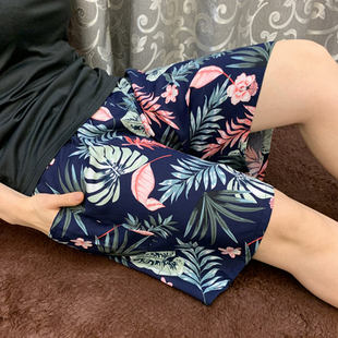 女奶奶阔腿家居裤 纯棉绸外穿老人绵绸睡裤 透气凉快 短裤 老太太夏季