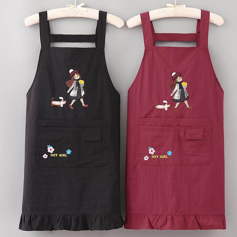 【官方正品】时尚耐脏围裙透气家用厨房做饭防油防泼水韩版美甲烘