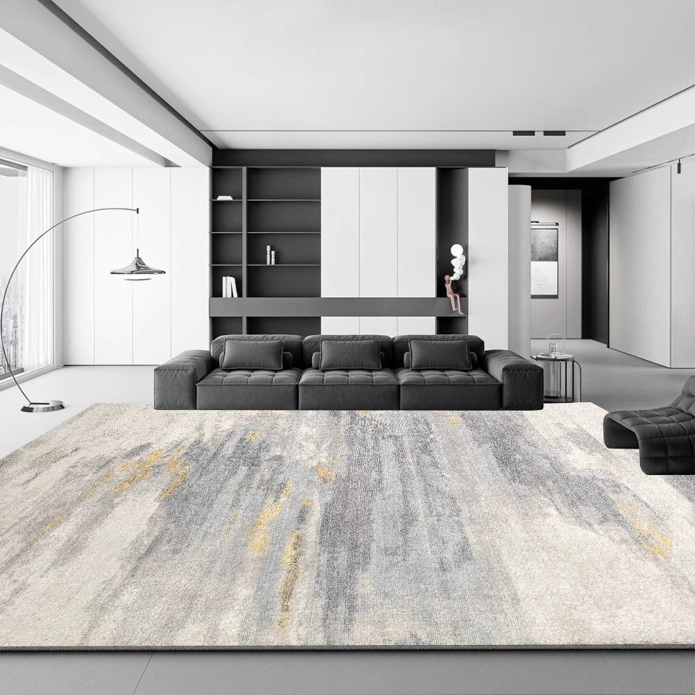 北欧现代简约仿羊绒轻奢风仿羊绒短毛加厚地毯客厅卧室样板间地垫