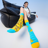 AB款 袜子女ins潮中筒袜可爱小鸭子百搭鸳鸯高腰不对称秋冬季 长袜