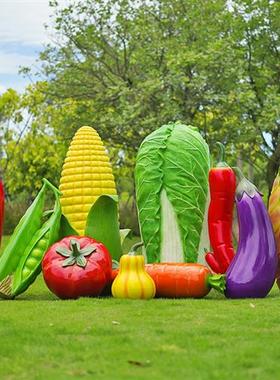 户外仿真蔬菜水果雕塑玻璃钢大白菜辣椒农庄玉米南瓜摆件装饰模型