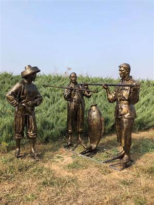 玻璃纤维农耕雕塑割稻谷收麦农活园林农耕文化彷铜户外商业街摆件