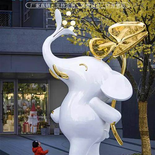 定制动物卡通不锈钢雕塑大型IP形象公仔商场商业街网红美陈摆件