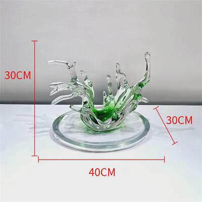 透明树脂落地水花雕塑摆件别墅酒店售楼处样板间水滴吊饰软装饰品