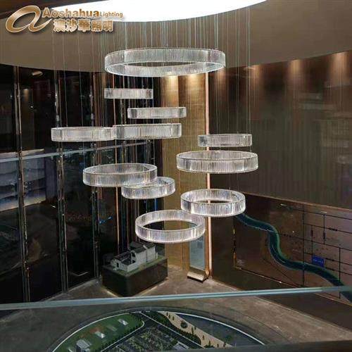 厂家直销圆管创意沙盘吊灯售楼部商场天井装饰艺术酒店工程大吊灯
