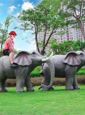 户外仿真大象动物雕塑河马骆驼模型游乐园景区草坪装饰庭院大摆件