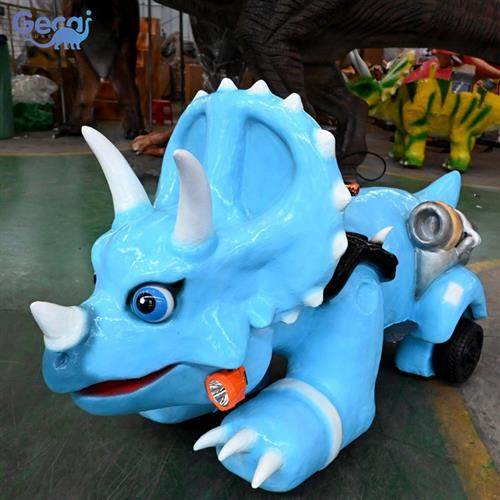 广场商场夜市摆摊儿童恐龙车恐龙骑行车硅胶软皮恐龙计时电瓶车
