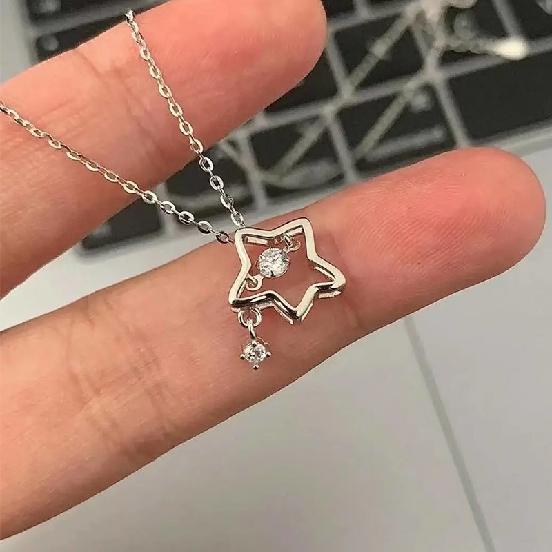 925镀银星星项链女轻奢