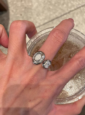 vintager中古银色古币戒指