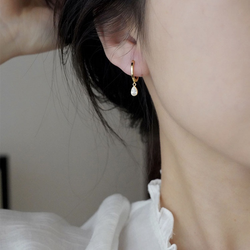 srrmhyn金色水滴耳环小众