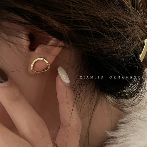 srrmhyn小众设计感金属素圈耳环