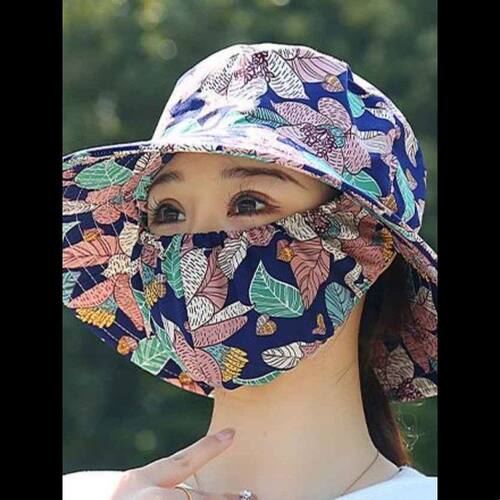 【多色可选】一体防晒帽新款帽子口罩防晒透气采茶遮阳帽遮脸防尘