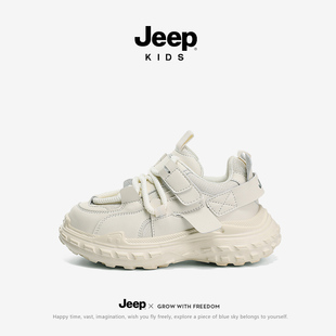 jeep儿童运动鞋2024秋冬新款小白鞋童鞋跑步女鞋老爹鞋秋冬男童鞋