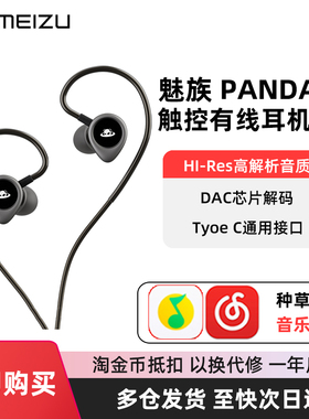 魅族PANDAER有线耳机Typec接口入耳式21pro低延迟21音乐20耳塞22