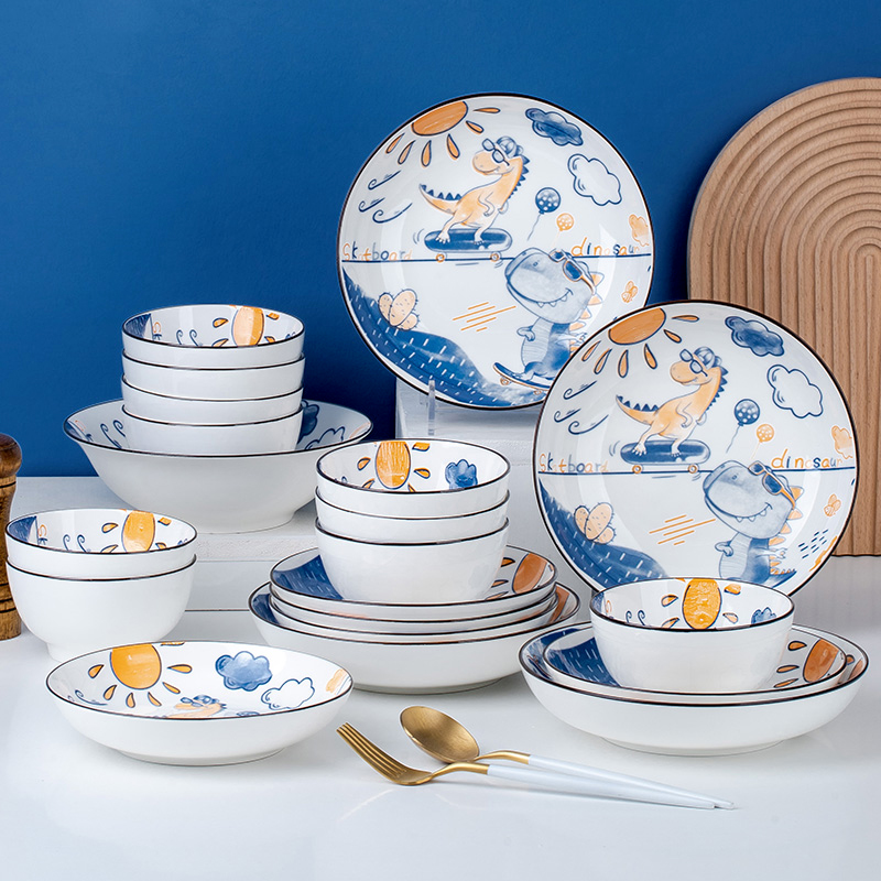 卡通陶瓷碗盘2025新款餐具套装