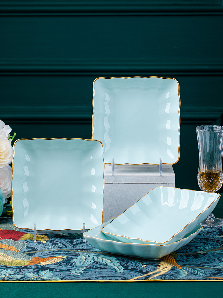 釉下彩陶瓷盘子菜盘家用2025新款碟子碗碟餐具套装景德镇餐盘鱼盘