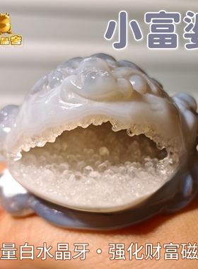 灵蟾晶舍｜小富婆｜天然玛瑙水晶金蟾摆件招财聚财赚钱装饰137