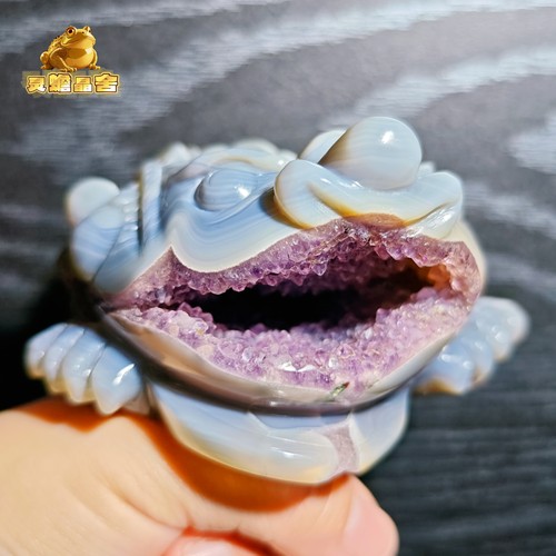 灵蟾晶舍Ｉ福利Ｉ天然玛瑙紫水晶金蟾摆件招财聚财发财装饰