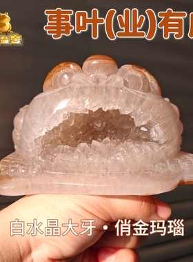 灵蟾晶舍｜事叶有成｜天然玛瑙水晶金蟾摆件招财聚财引贵仁进步22