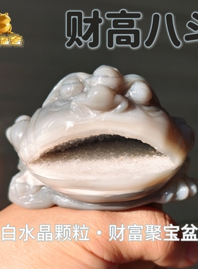 灵蟾晶舍｜财高八斗｜天然玛瑙水晶金蟾摆件招财聚财暴富装饰20