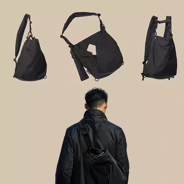 男士双肩斜挎多功能两用包轻便单肩男包机能旅行运动男款骑行背包