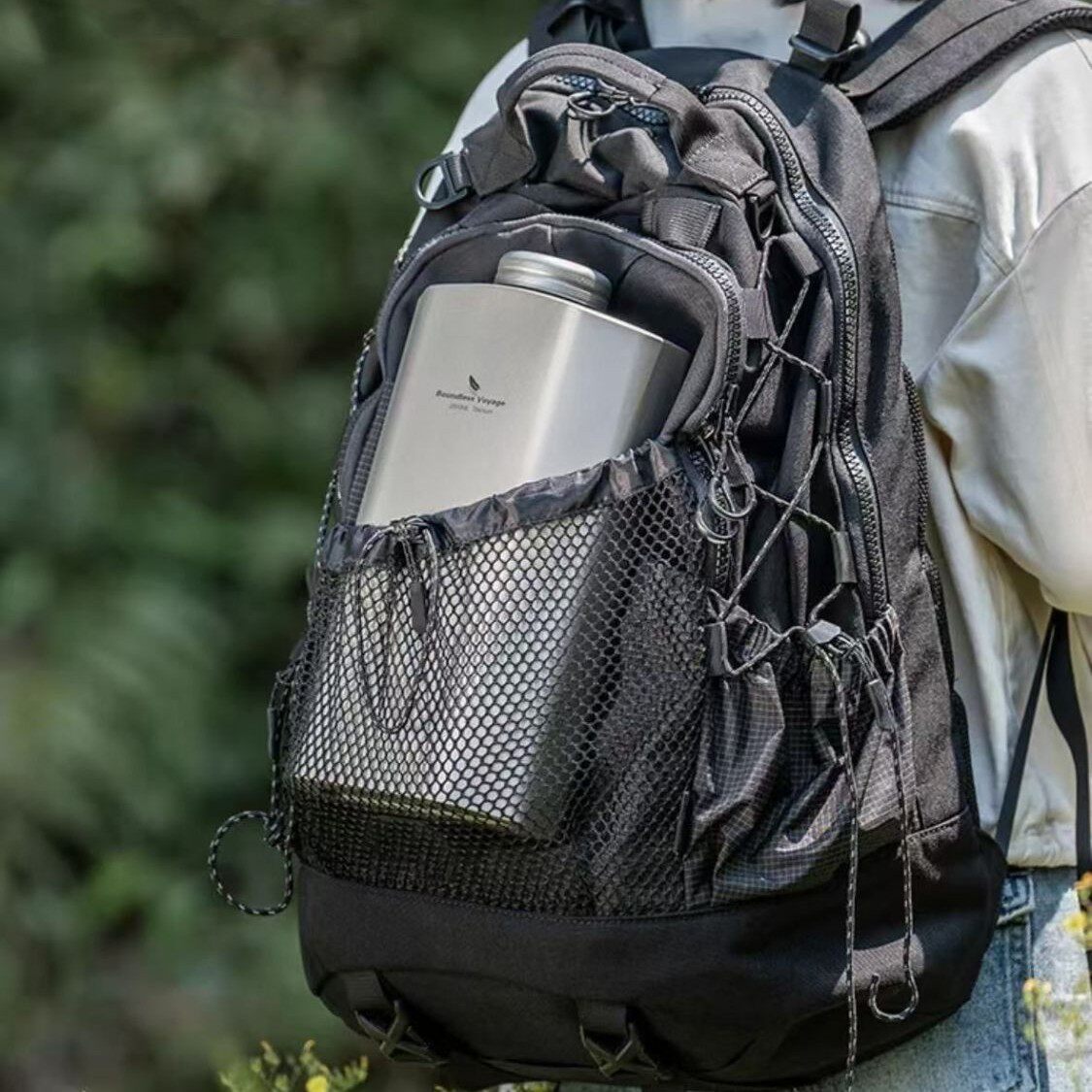 韩系机能风男女多功能大容量户外登山包旅行网眼抽绳双肩背包