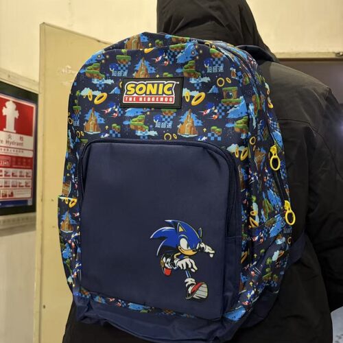 SONIC音速小子印花双肩包 大容量学生书包 潮流动漫风休闲背包
