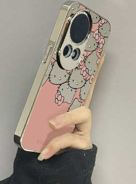 粉凯蒂猫适用华为nova13手机壳nova12ultra新款11活力版nova10se镜面9防摔8男7女款6情侣5pro至尊版5g套