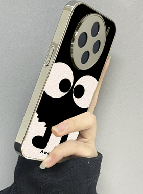 黑色煤球适用vivoy200i手机壳y300pro新款y78+皮质y100防摔vivoy53s77e男y76s女款vivoy73s70s情侣y52st1x