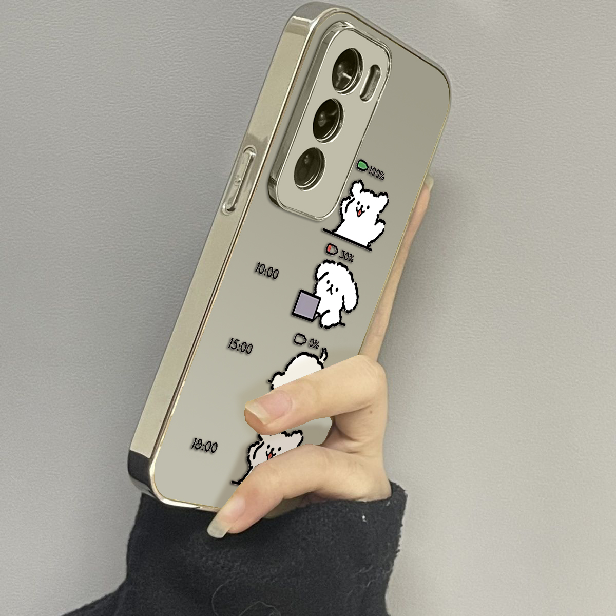 opporeno12镜面可爱手机壳