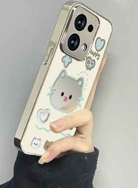 大脸猫咪适用opporeno14手机壳reno13新款12oppofindx8x6x7ultra6防摔5k10pro+9男8女款7情侣3k12x套oppok9s