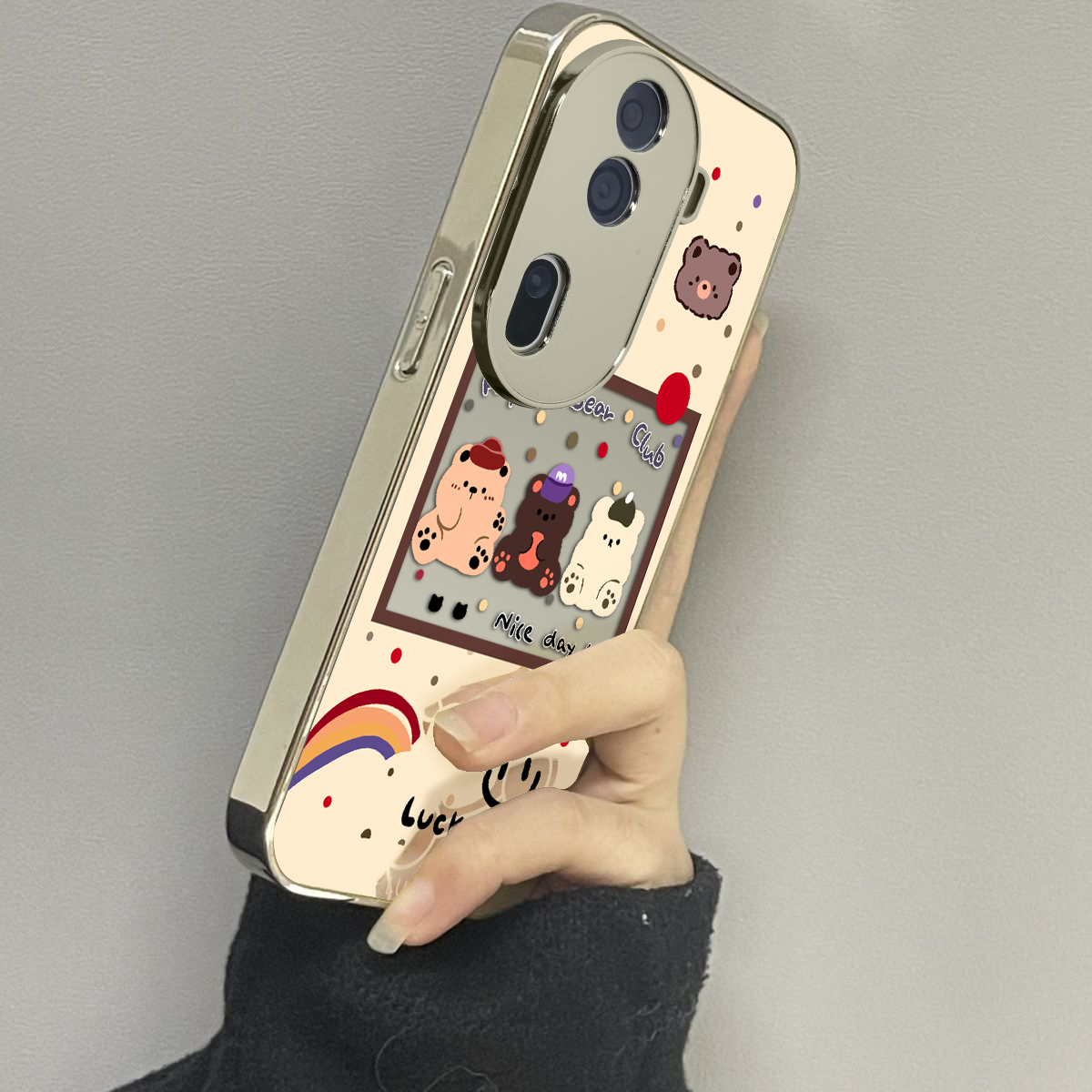 opporeno12镜面卡通手机壳