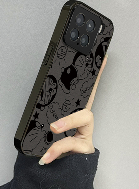 黑色哆啦适用小米15手机壳14ultra新款12x13pro男10s女款红米k80k60k50k40情侣k70e至尊版turbo3套note11pro4
