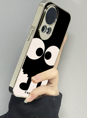 黑色煤球适用华为nova13手机壳nova12ultra新款11活力版nova10se皮质9防摔8男7女款6情侣5pro至尊版5g套