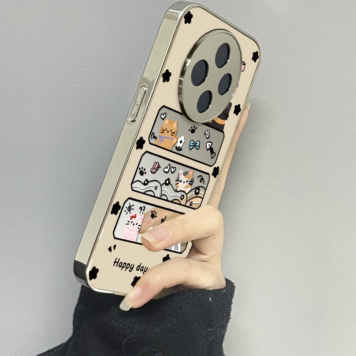 挥手猫咪适用oppoa5pro手机壳a3a2新款a1a55a56a57a58a72a93防摔a53s男一加ace5女款2v13情侣oneplus12套11