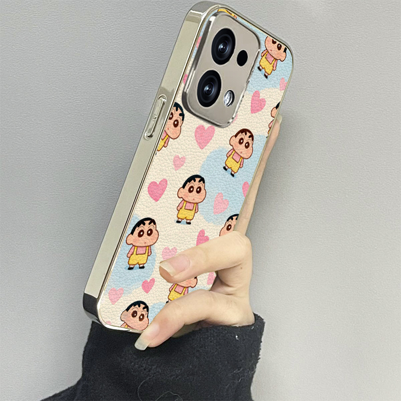 爱心小新适用opporeno14手机壳reno13新款12oppofindx8x6x7ultra6防摔5k10pro+9男8女款7情侣3k12x套oppok9s