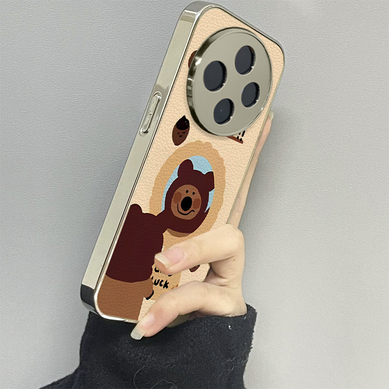 松果小熊适用vivoy200i手机壳y300pro新款y78+皮质y100防摔vivoy53s77e男y76s女款vivoy73s70s情侣y52st1x