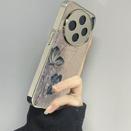 梅花蝴蝶适用vivoy200i手机壳y300pro新款y78+皮质y100防摔vivoy53s77e男y76s女款vivoy73s70s情侣y52st1x