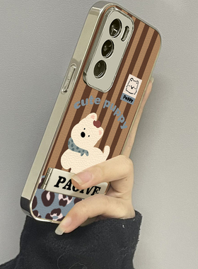 白色小狗适用opporeno13手机壳reno12新款11oppofindx8x6x7ultra6防摔5k10pro+9男8女款7情侣3k12x套oppok9s