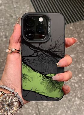 枯树之痕适用opporeno11手机壳10pro+新款9磨砂8防摔7男5k女款5g情侣oppofindx6x7至尊版k11k10x套oppoa53a2m