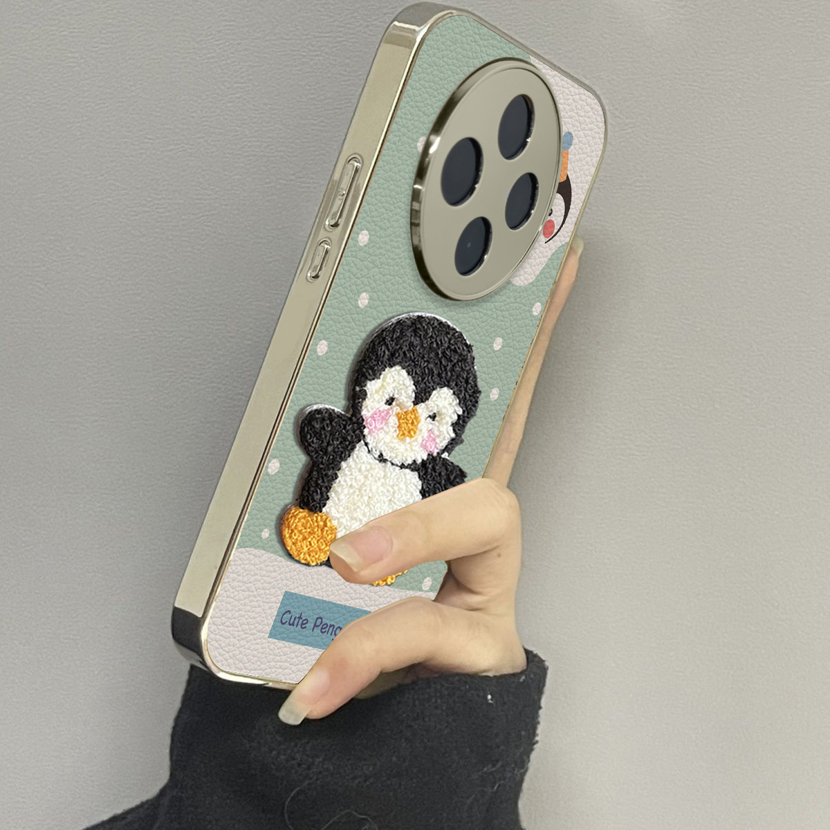 秋冬企鹅适用vivoy200i手机壳y300pro新款y78+皮质y100防摔vivoy53s77e男y76s女款vivoy73s70s情侣y52st1x