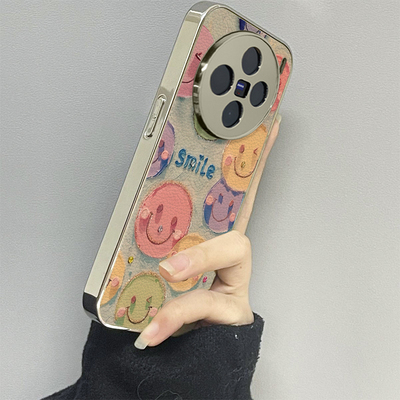 油画笑脸适用vivox200promini手机壳x100ultra新款90s80至尊版70pro12男60vivos20s19女款17t15情侣18e16套10