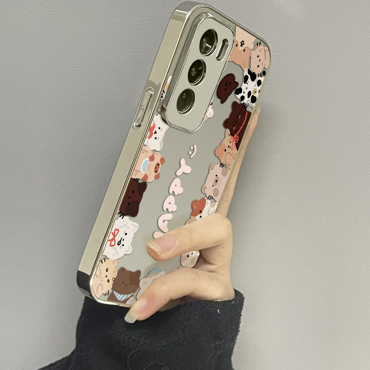 opporeno12镜面卡通手机壳