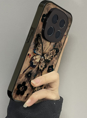 黑色蝴蝶适用红米note14pro+手机壳note13rpro新款note12turbo男note12tpro女款11r情侣10极速版5g保护套