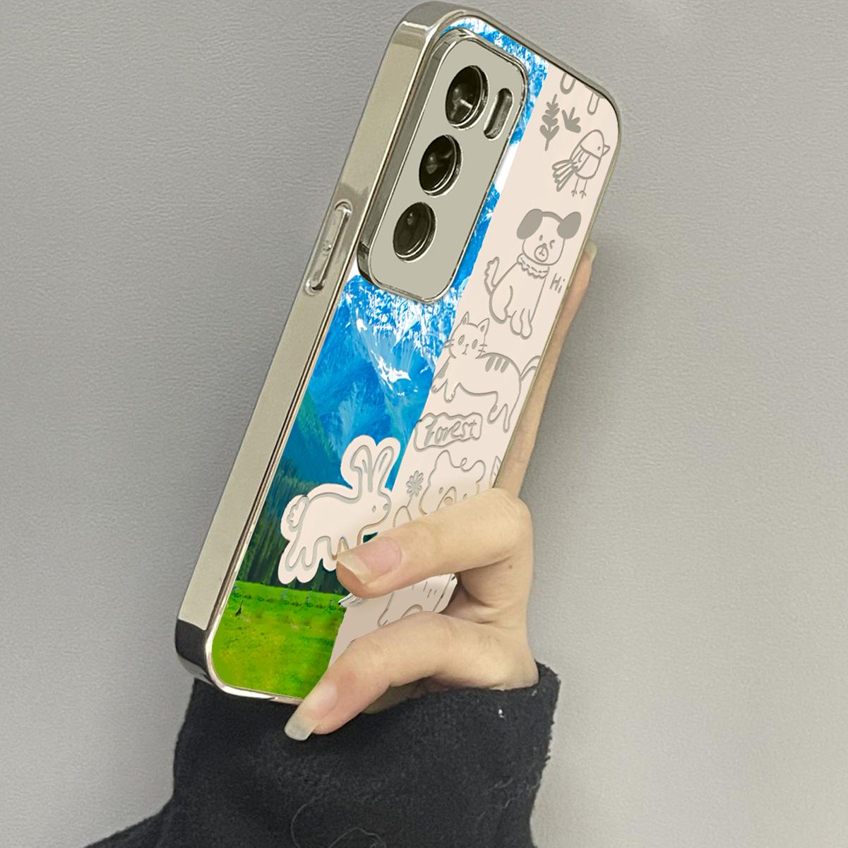 opporeno12镜面个性手机壳